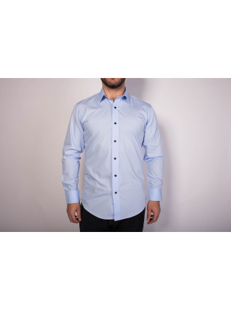 Skjorte lyse Blue sort knapper